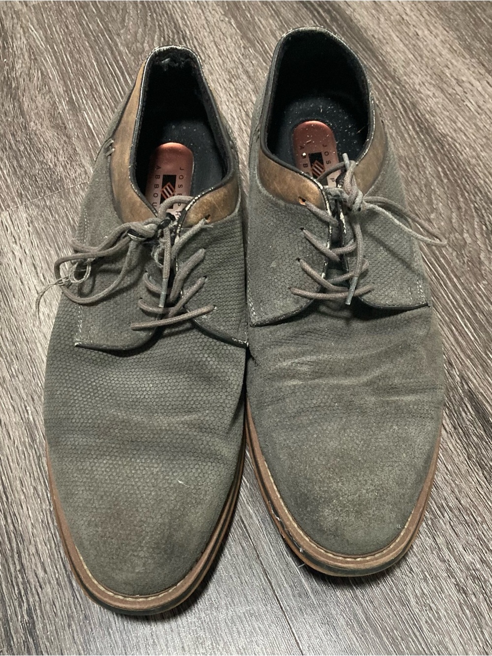 Joseph Abboud Cannon Gray Textured Suede Blucher Oxfords Men's Size 11